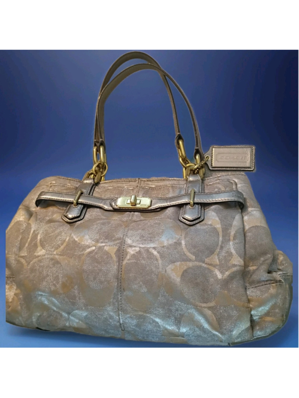 COACH Chelsea-#18687-Signature C Jacquard-Parchment Gold -Jaden Turnlock 2010